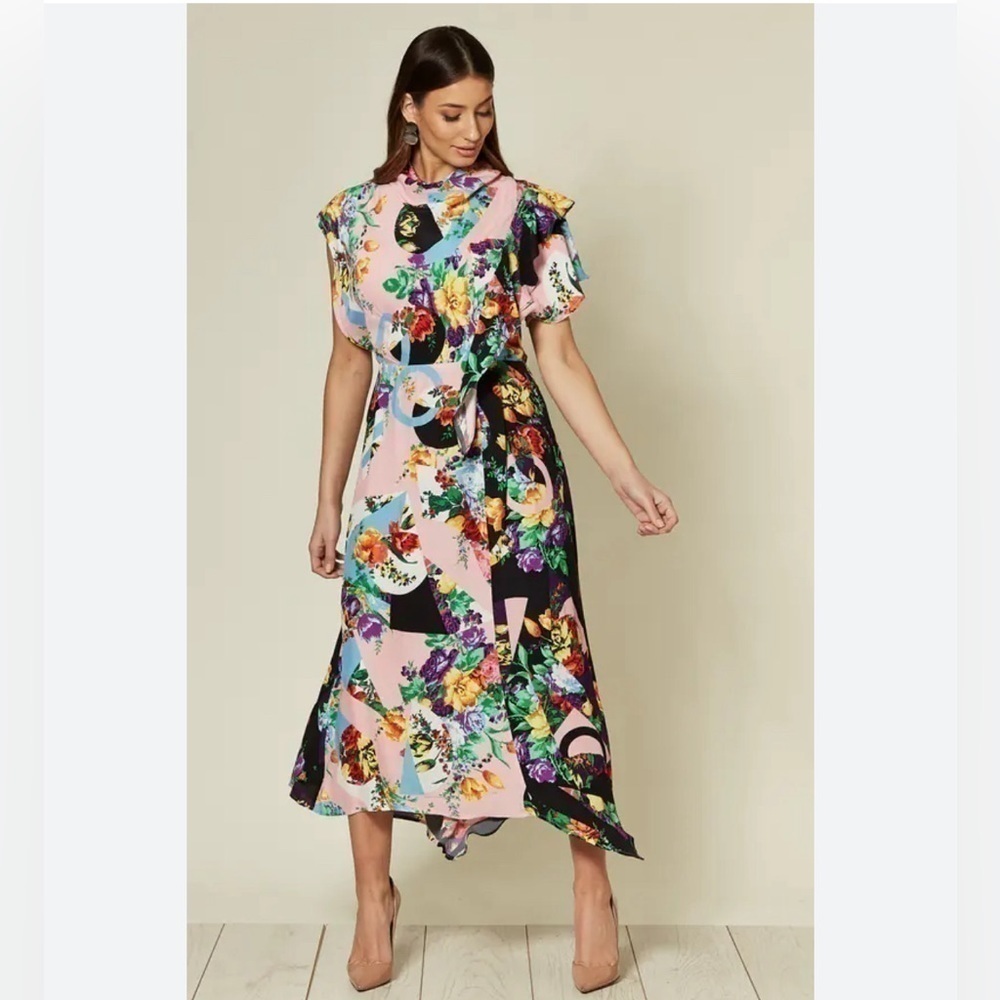- Topshop Asymmetrical Dress With Cowl Back